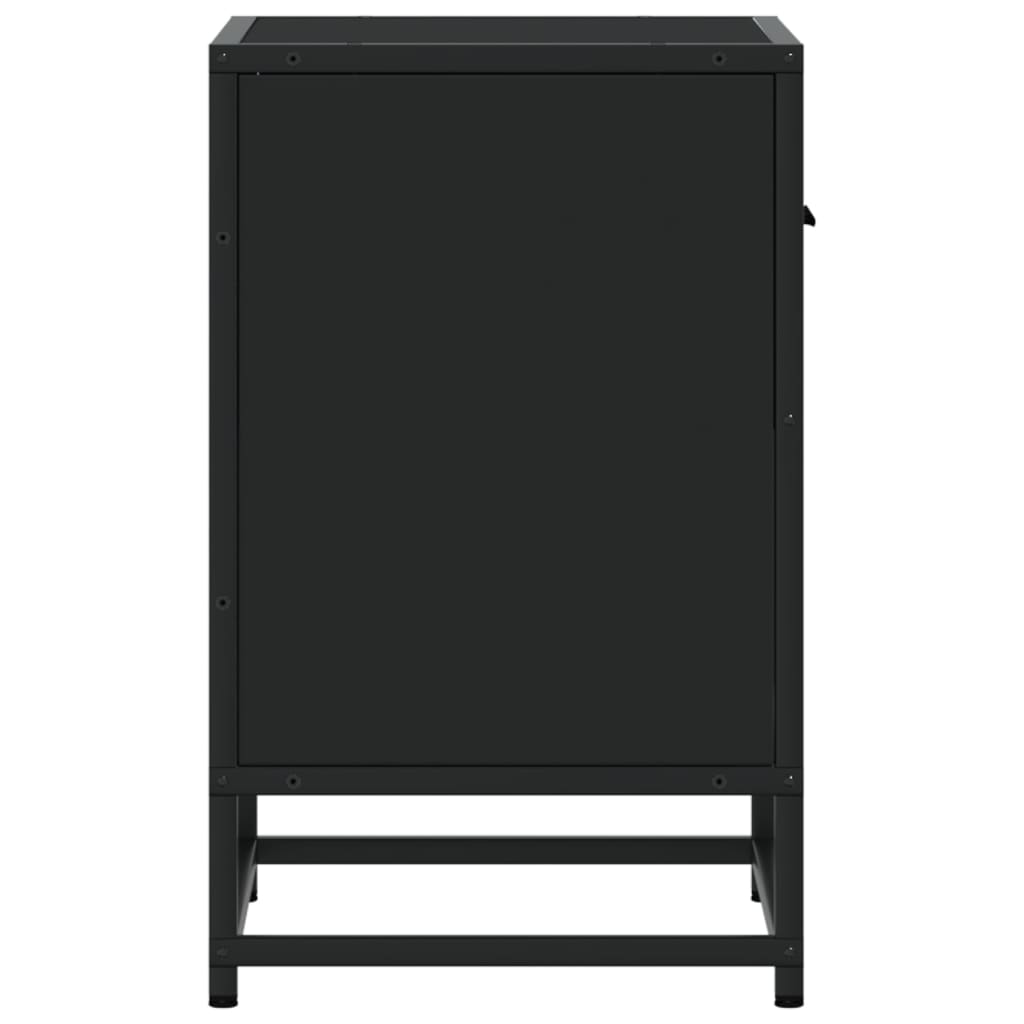 Bedside cabinet 40x31x50 cm engineered wood - black, 1 - number 6.