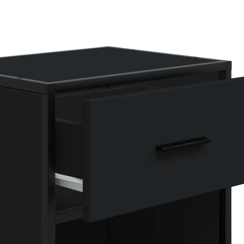Bedside cabinet 40x31x50 cm engineered wood - black, 1 - number 9.