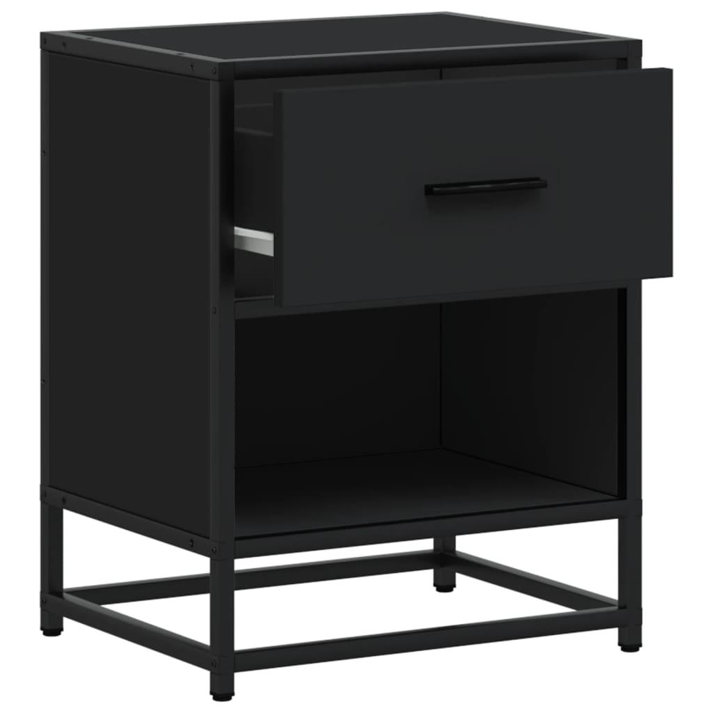 Bedside cabinet 40x31x50 cm engineered wood - black, 1 - number 8.