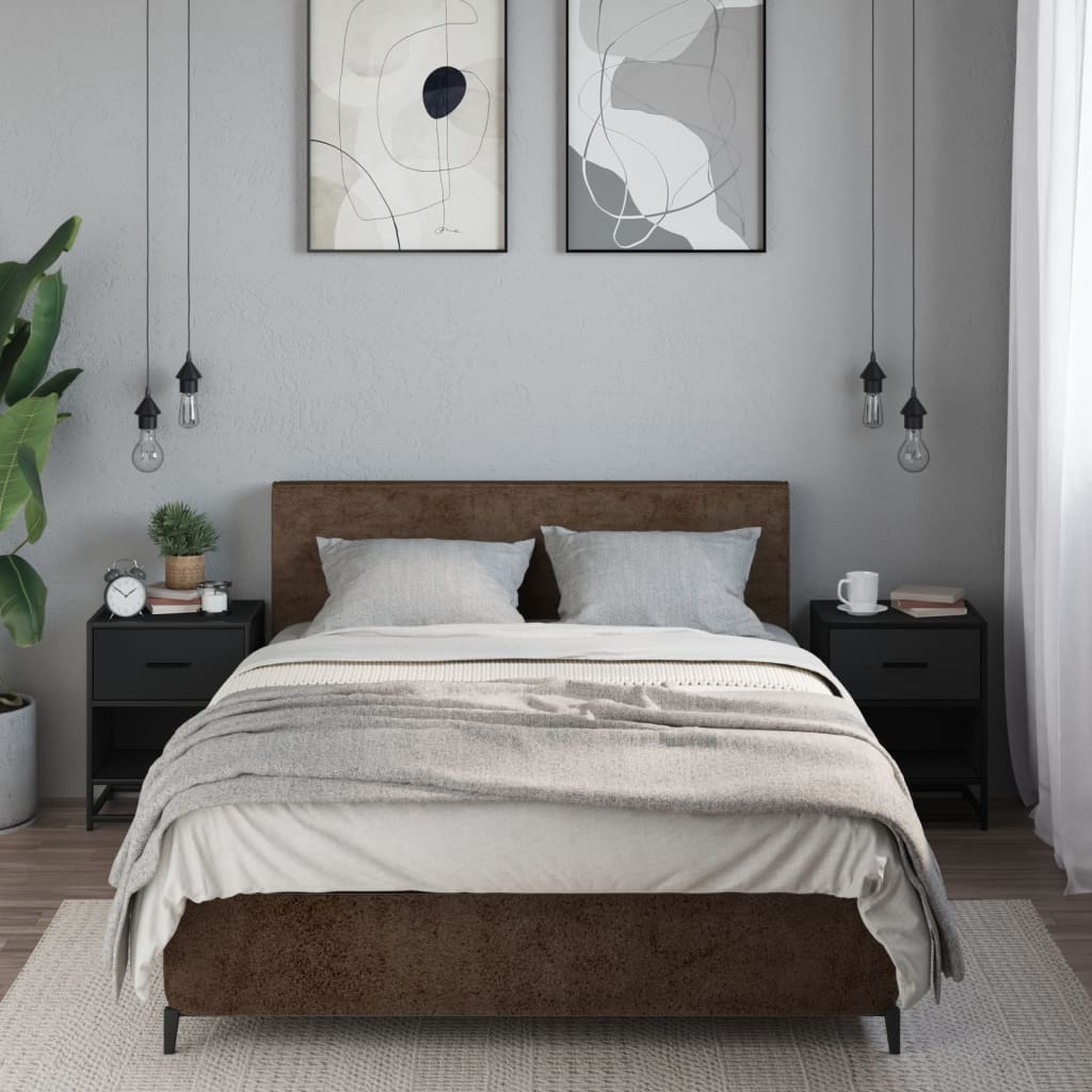 Szafki nocne szt. 40x31x50 cm drewno klejone - czarne, 2 szt. - number 3.