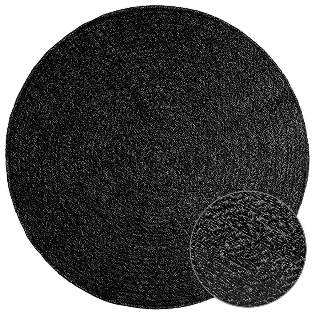Carpet zizur jute look indoor outdoor - anthracite grey, ø 120 cm, round - number 1.
