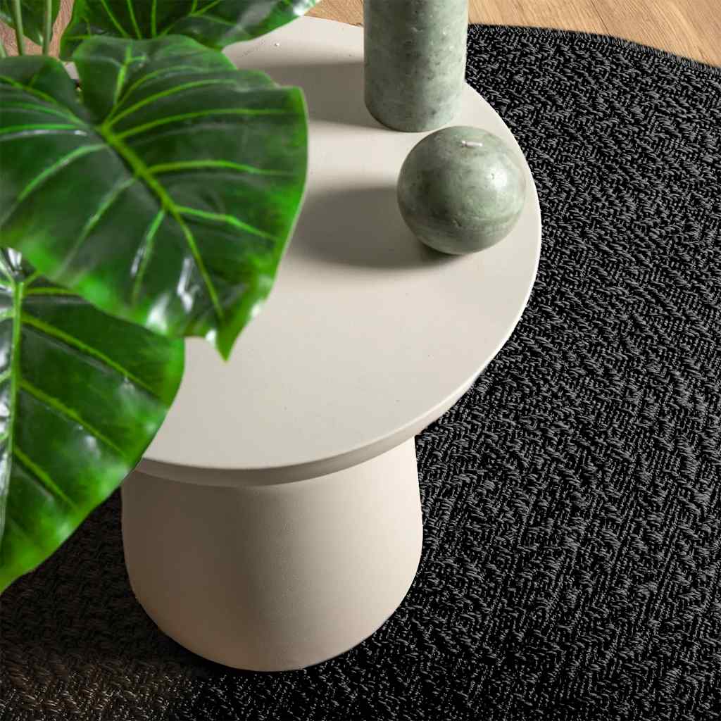 Tapis zizur aspect jute intérieur extérieur - gris anthracite, ø 120 cm, rond - number 2.