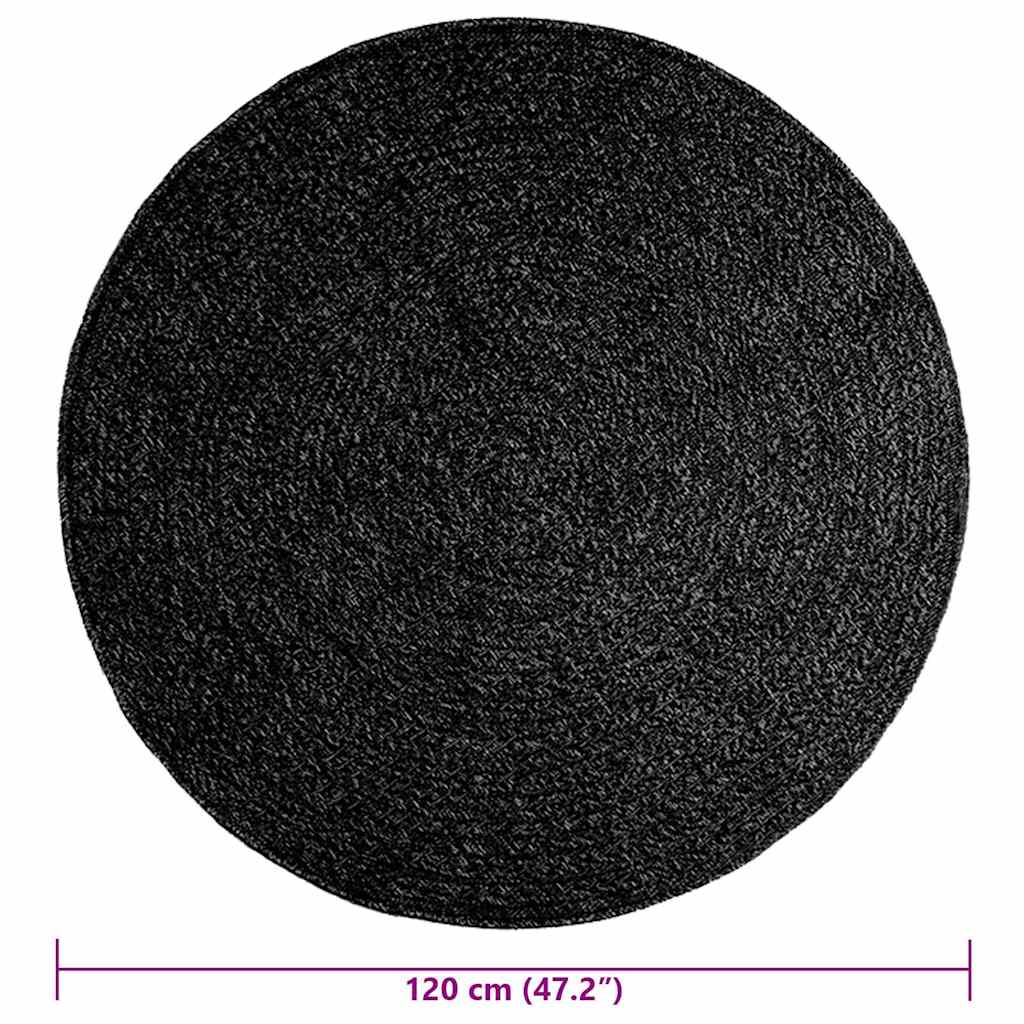 Tapis zizur aspect jute intérieur extérieur - gris anthracite, ø 120 cm, rond - number 9.