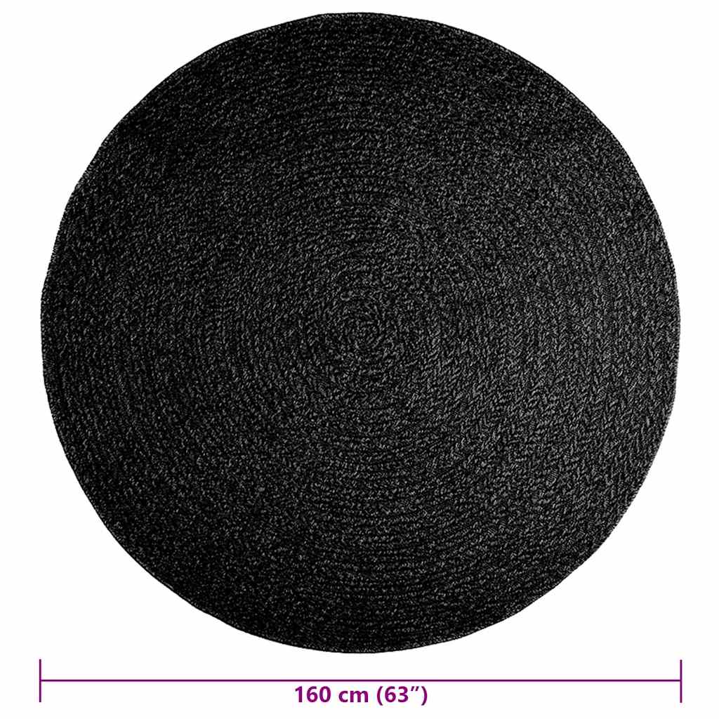 Gulvtæppe zizur jute-look indendørs udendørs - antracitgrå, ø 160 cm, rund - number 9.