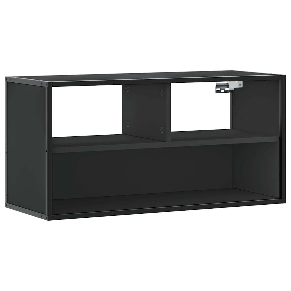 Tv-bord 80x31x39,5 cm konstrueret træ og metal - sort, 1, 80 cm - number 2.