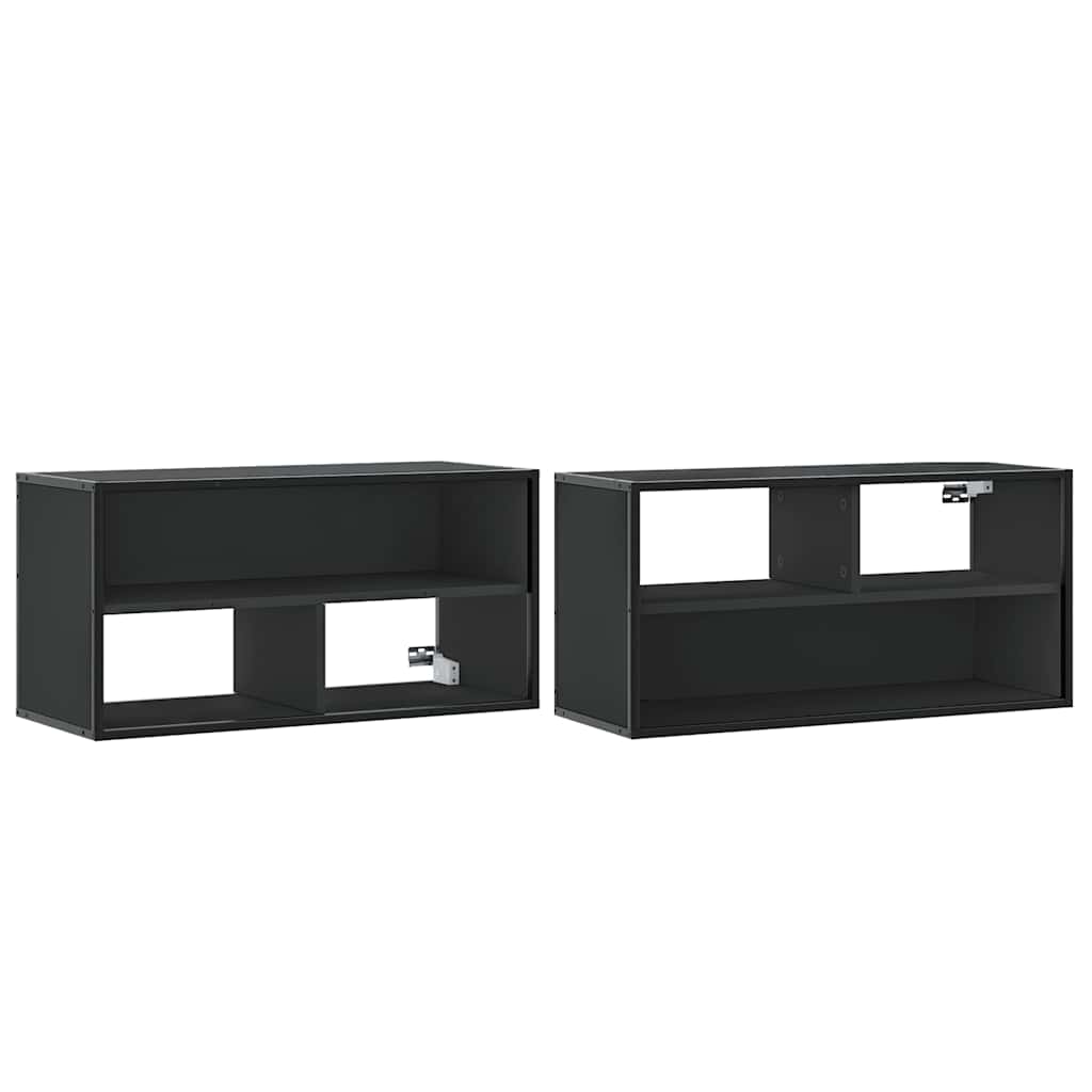 Tv-bord 80x31x39,5 cm konstrueret træ og metal - sort, 1, 80 cm - number 7.