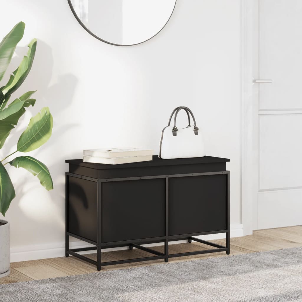 Kutija za odlaganje s poklopcem 80x40x51,5 cm izrađeno drvo - crna, 80x40x51,5 cm, 1 - number 3.