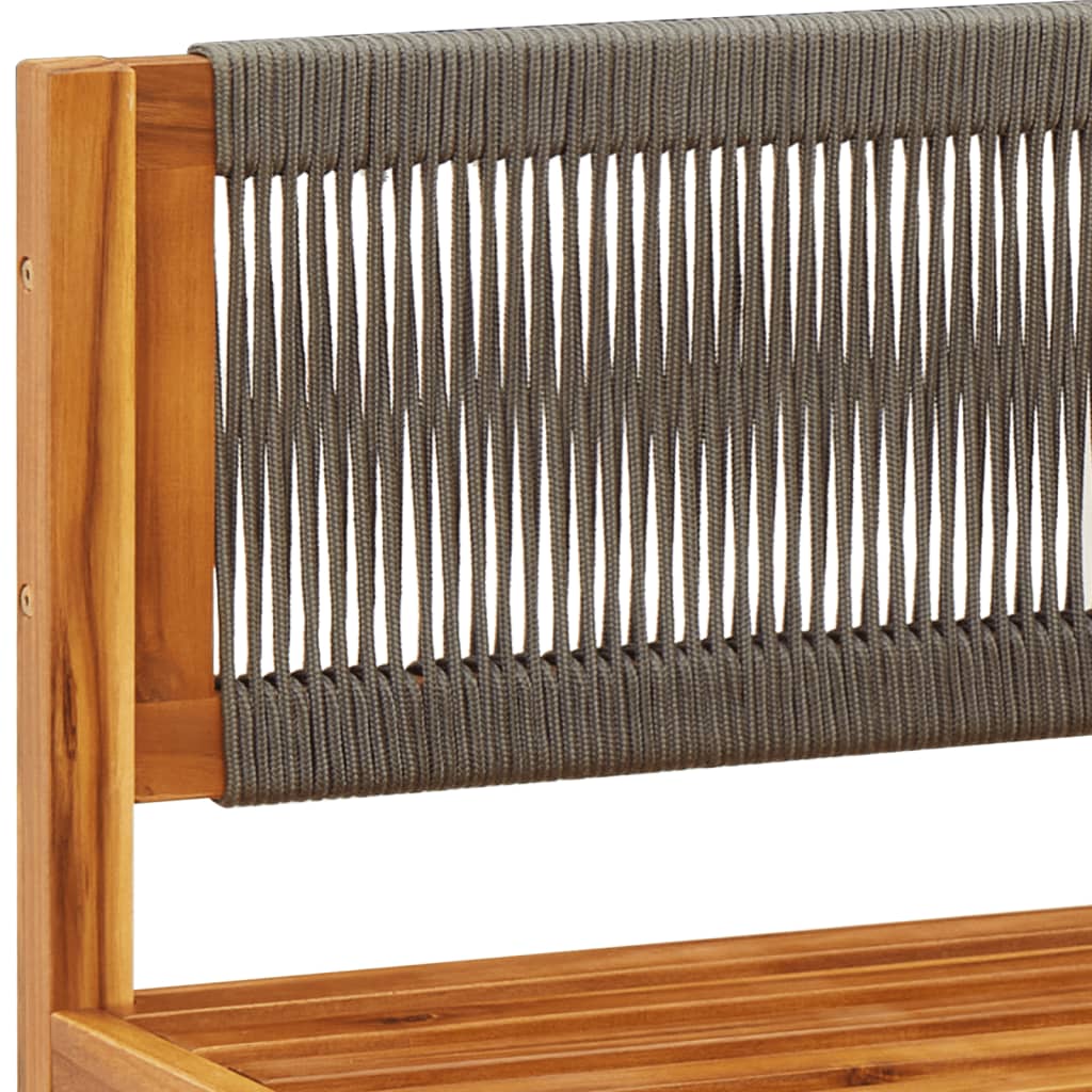 Zestaw salonu do ogrodu 8 części z poduszkami solidne drzewa acacia - szare, 1, 2x części narożne + 4x środkowa część + podnóżka + stół - number 10.