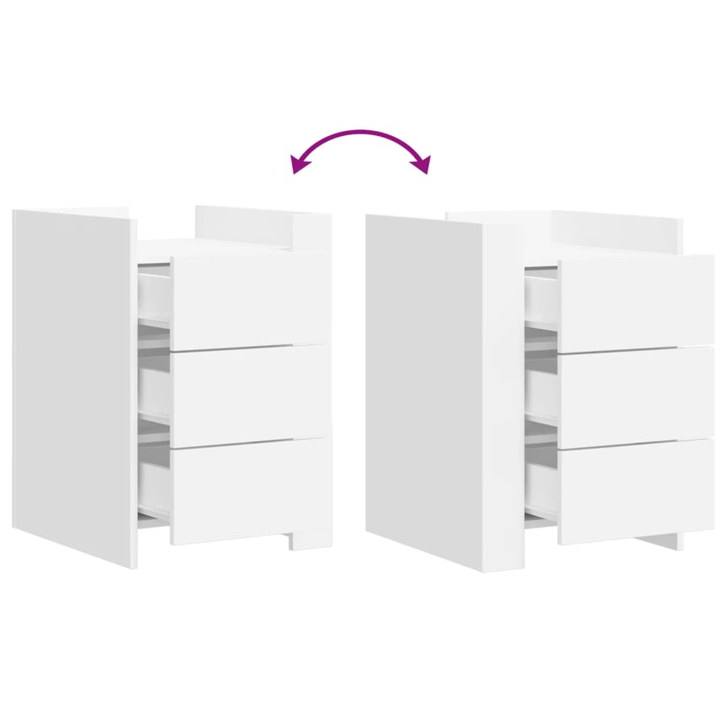 Stolik nocny 45x50x65 cm drewno klejone - biały, 1 - number 7.