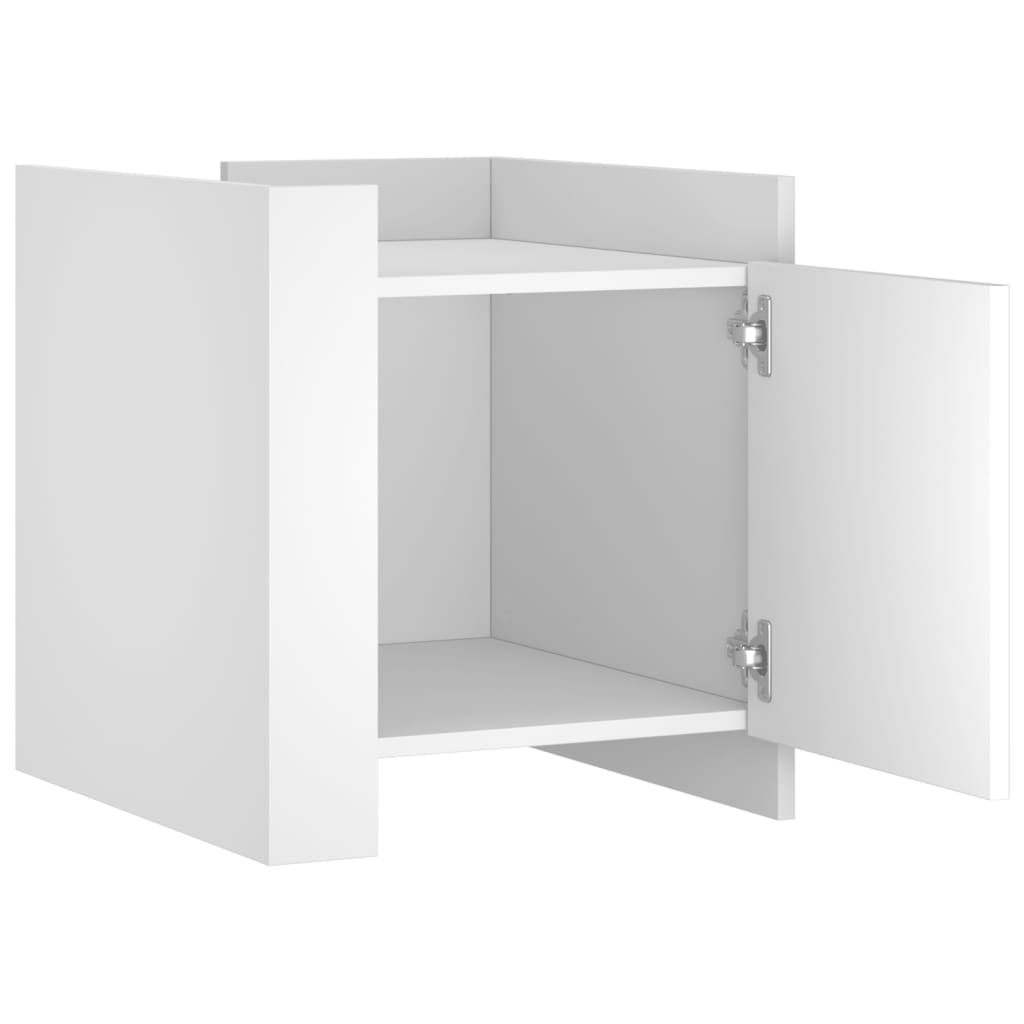 Noćni ormarić 45x50x50 cm konstruirano drvo - bijelo, 1 - number 7.