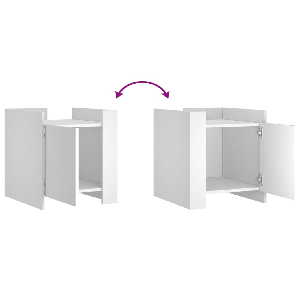 Noćni ormarić 45x50x50 cm konstruirano drvo - bijelo, 1 - number 8.