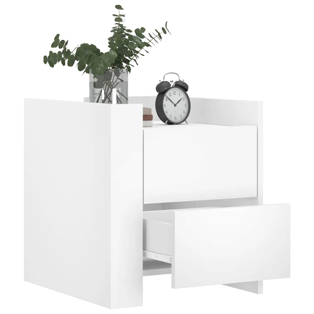 Noćni ormarić 45x50x50 cm konstruirano drvo - bijelo, 1 - number 3.