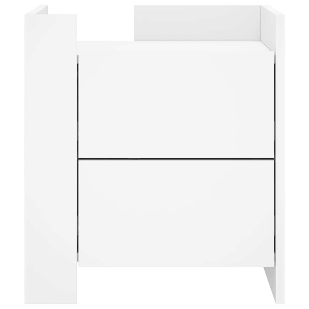 Noćni ormarić 45x50x50 cm konstruirano drvo - bijelo, 1 - number 4.