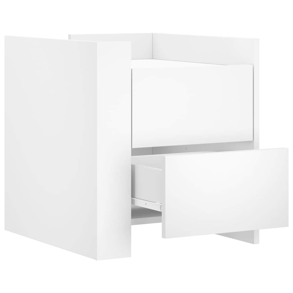 Noćni ormarić 45x50x50 cm konstruirano drvo - bijelo, 1 - number 7.