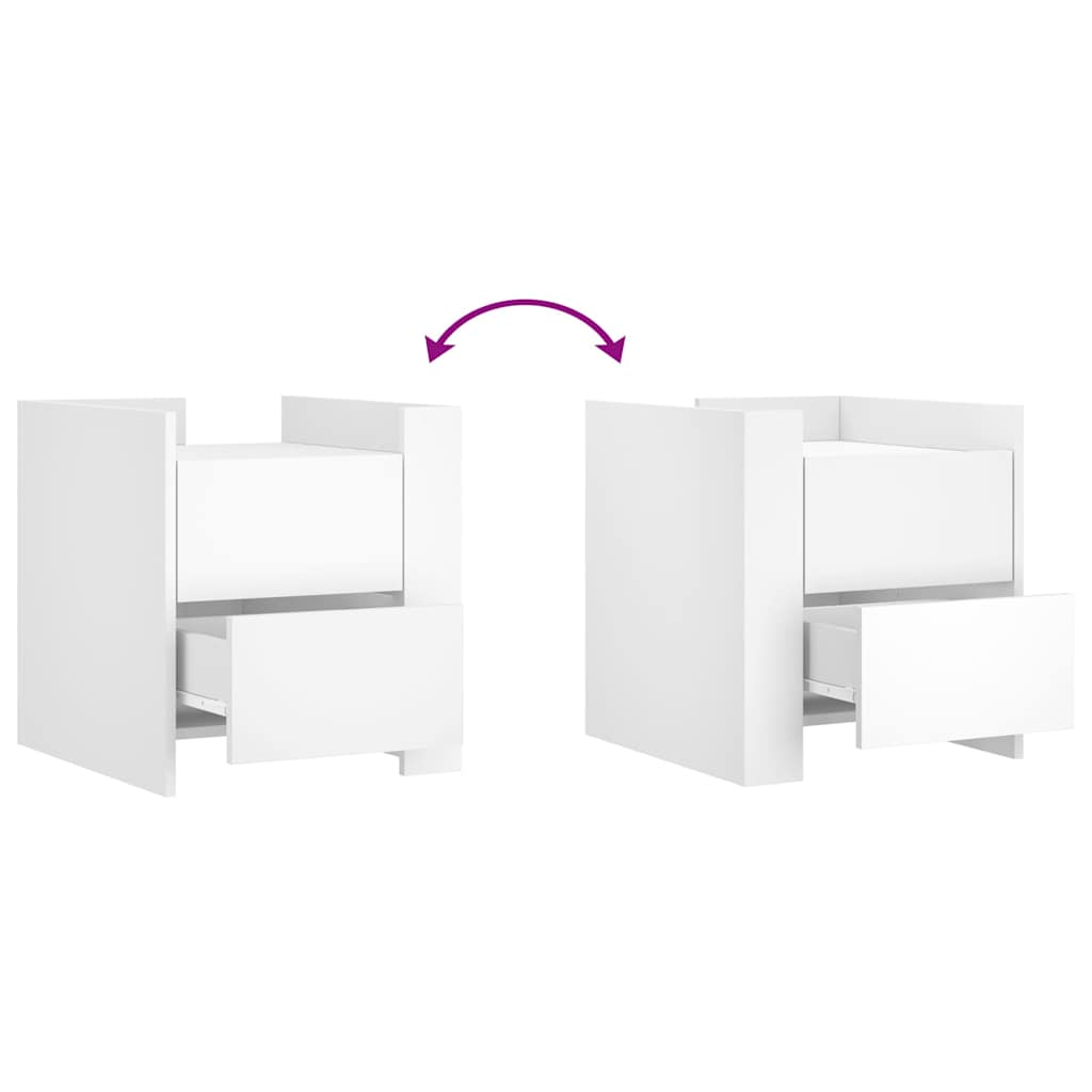 Noćni ormarić 45x50x50 cm konstruirano drvo - bijelo, 1 - number 8.