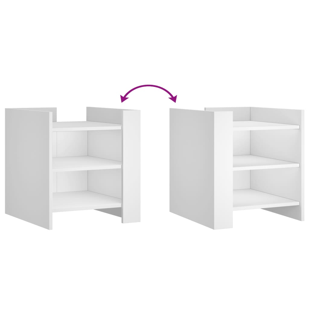 Noćni ormarić 45x50x50 cm izgrađeno drvo - bijelo, 1 - number 7.