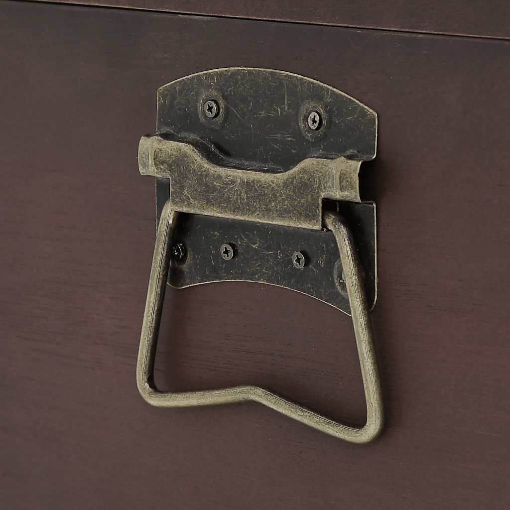 Skattekiste med spænder 90x50x39,5 cm krydsfiner mørkebrun - 90 x 50 x 39.5 cm, 1 - number 8.