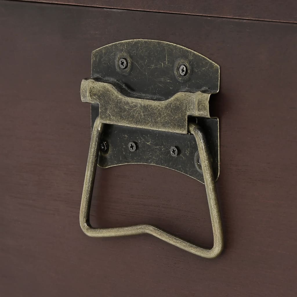 Skattekiste med spænder 79,5x39,5x39,5 cm krydsfiner mørkebrun - number 8.