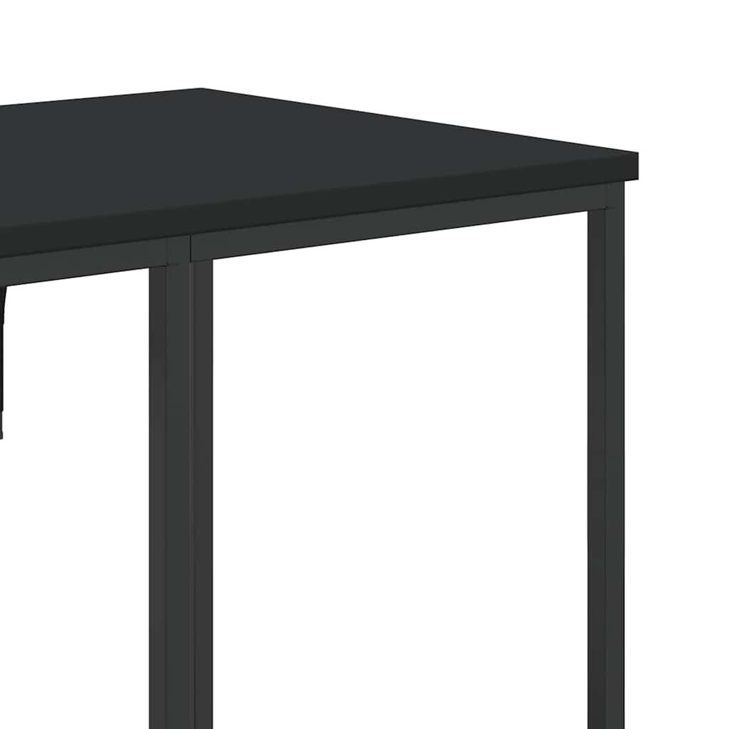 Stalak za odjeću s policama izrađeno drvo - crna, 1 - number 7.