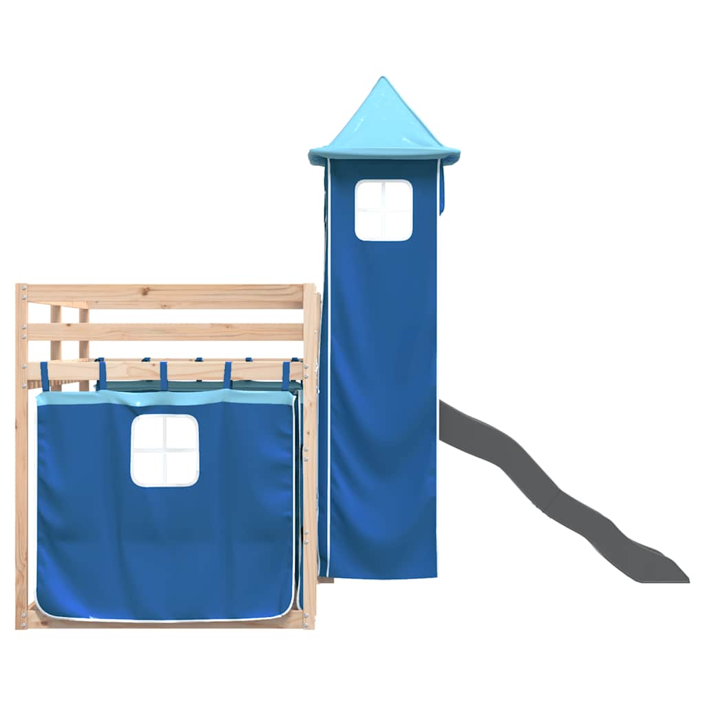 Køyeseng med sklie og gardiner - rosa, 90 x 200 cm - number 9.