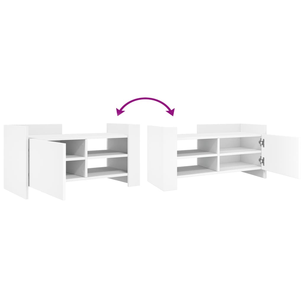 Tv-bord 80x35x40 cm konstrueret træ - hvid, 1, 80 cm - number 8.