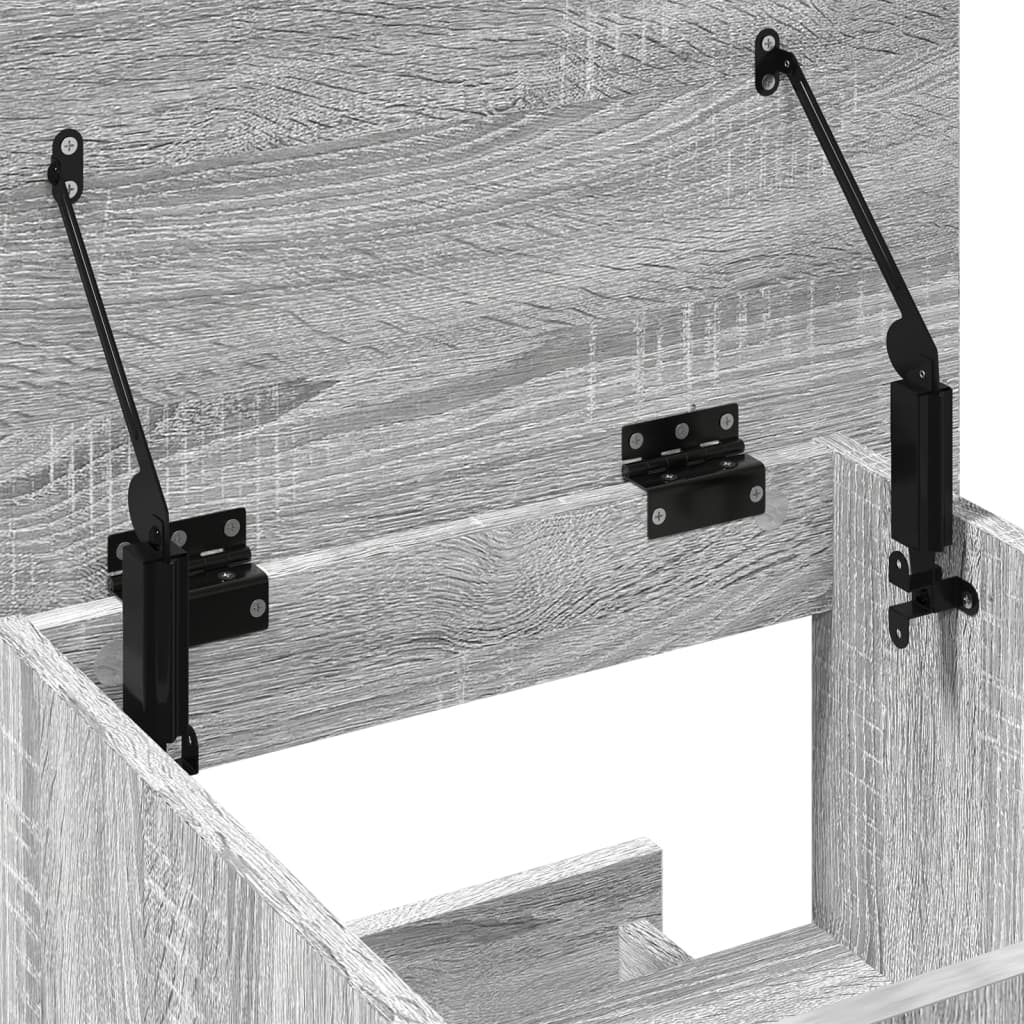 Talerstol med hjul og skuffe 55x55x107 cm konstrueret træ - grå sonoma-eg - number 9.