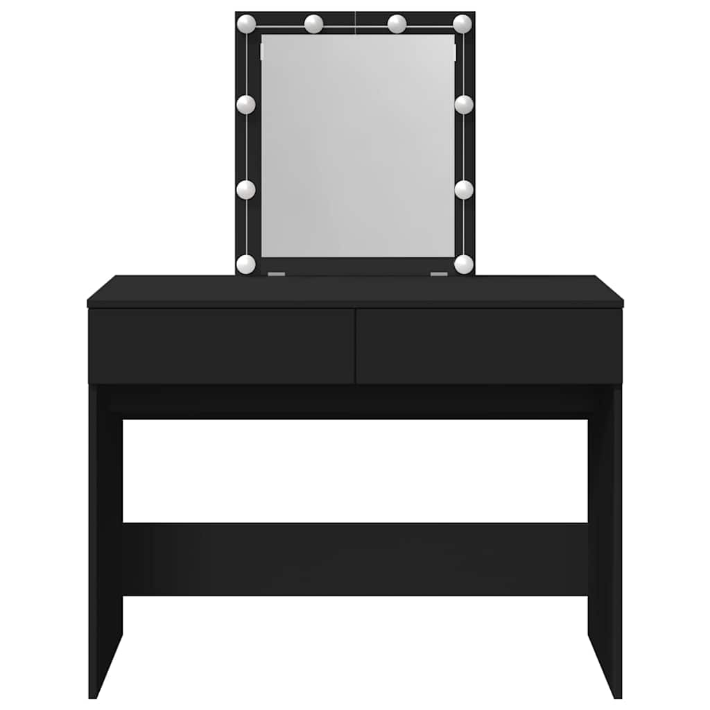 Makeupbord med led-lys 100x40x130 cm - sort, 1 - number 5.