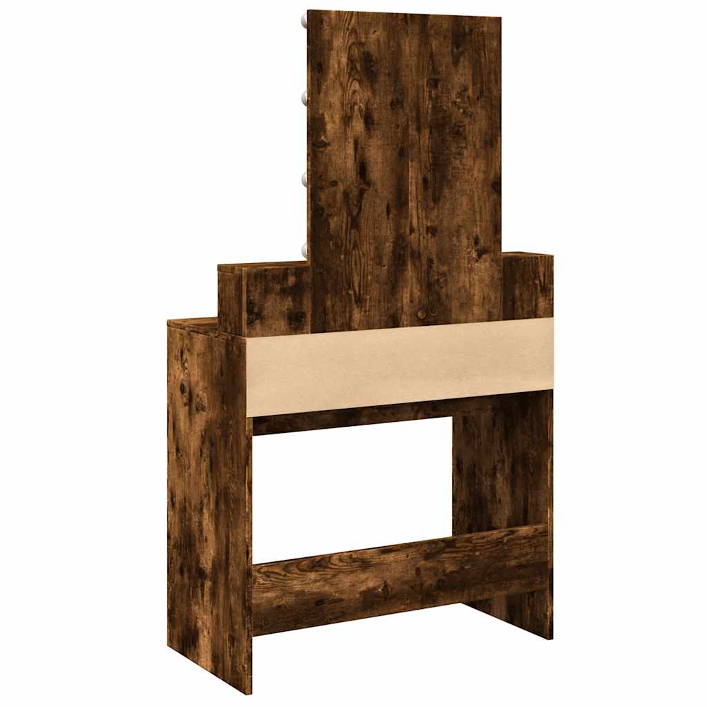 Stol za šminkanje s led svjetlom 80x41x144,5 cm boja dimljenog hrasta - smeđi hrast, 1 - number 7.