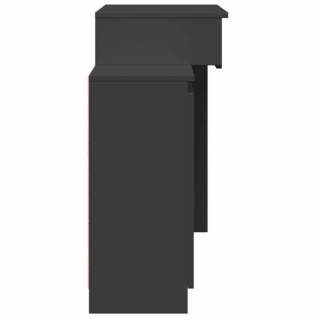 Makeupbord med led-lys 115x37x110,5 cm - sort, 1 - number 6.