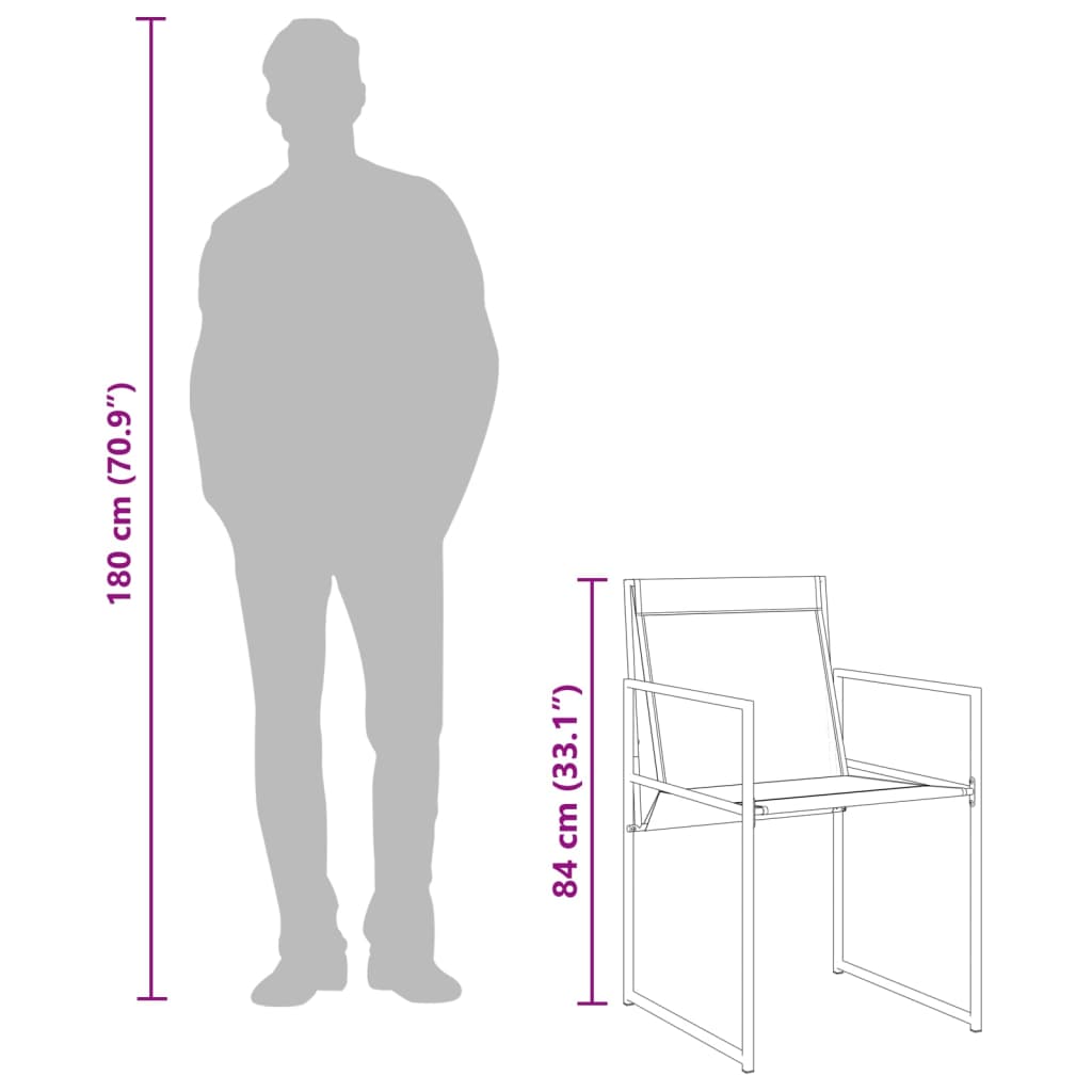 Vrtna blagovaonska stolna garnitura 5 komada textilene black - 4 - number 9.