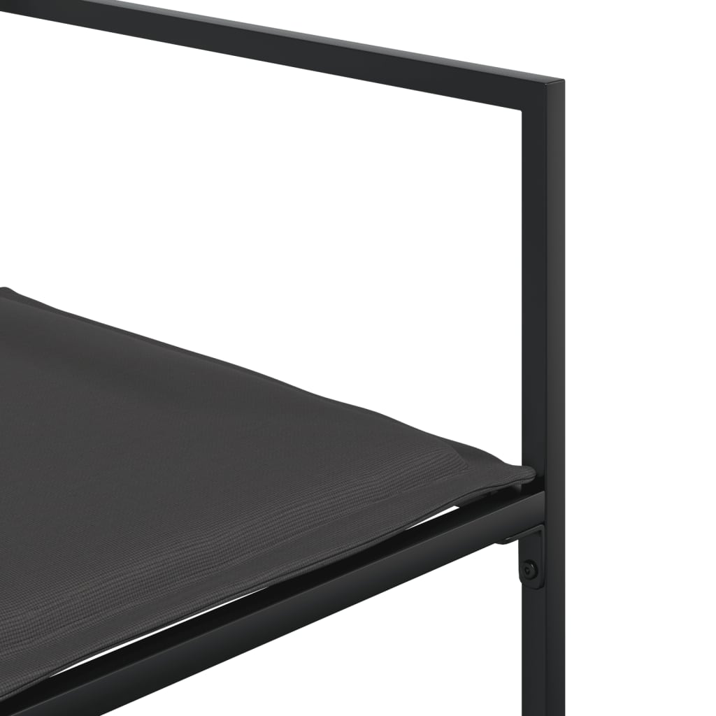 Blagovaonska stolna garnitura za vrt s jastucima textilene black - 8 - number 5.