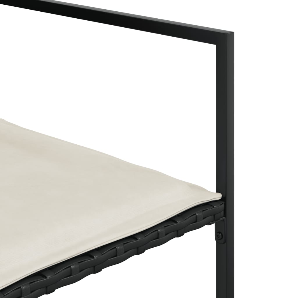 9-dijelni vrtni blagovaonski stol s jastucima, poliratan, crni - 8 - number 5.