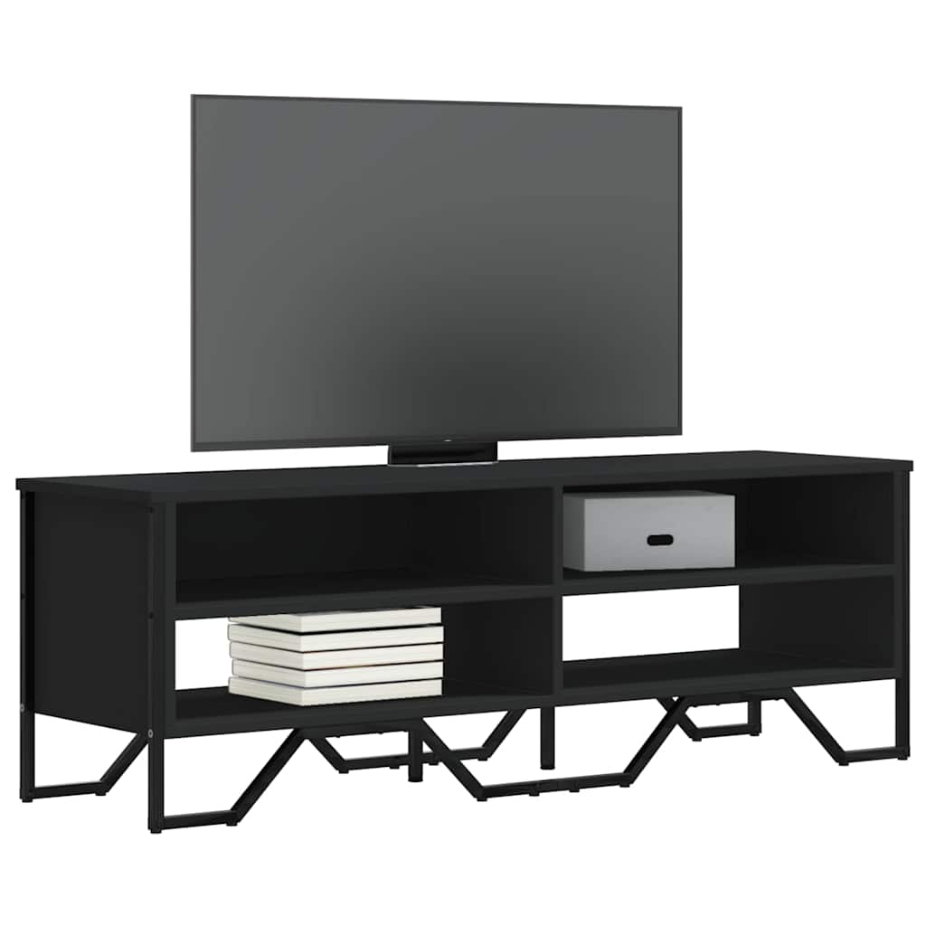 Stolik pod tv z drewna klejonego - czarny, 122 x 34 x 41 cm, 1 - number 1.