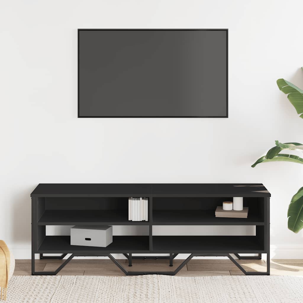 Tv-bord 122x34x41 cm konstrueret træ - sort, 1, 122 cm - number 3.