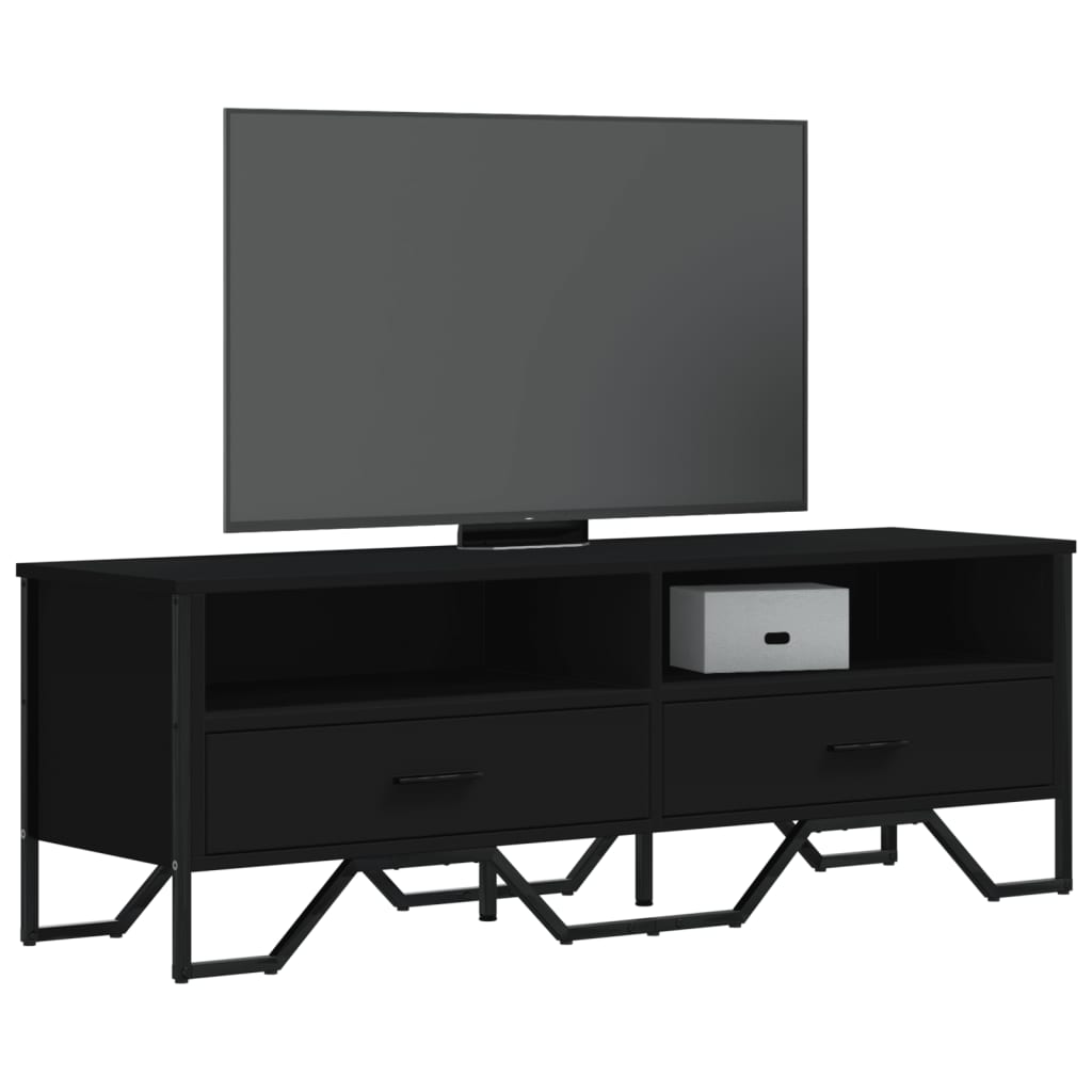 Stolik pod tv 122x34x41 cm drewno klejone - czarny, 1 - number 1.