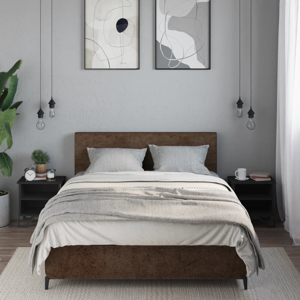 Noćni ormarići kom. 40x30x40 cm obrađeno drvo - crno, 2 - number 3.