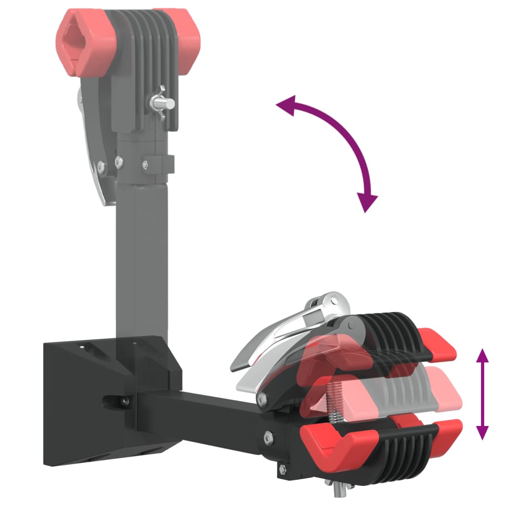 Væghængt reparationsstativ til cykler foldbart stål rød og sort - number 7.