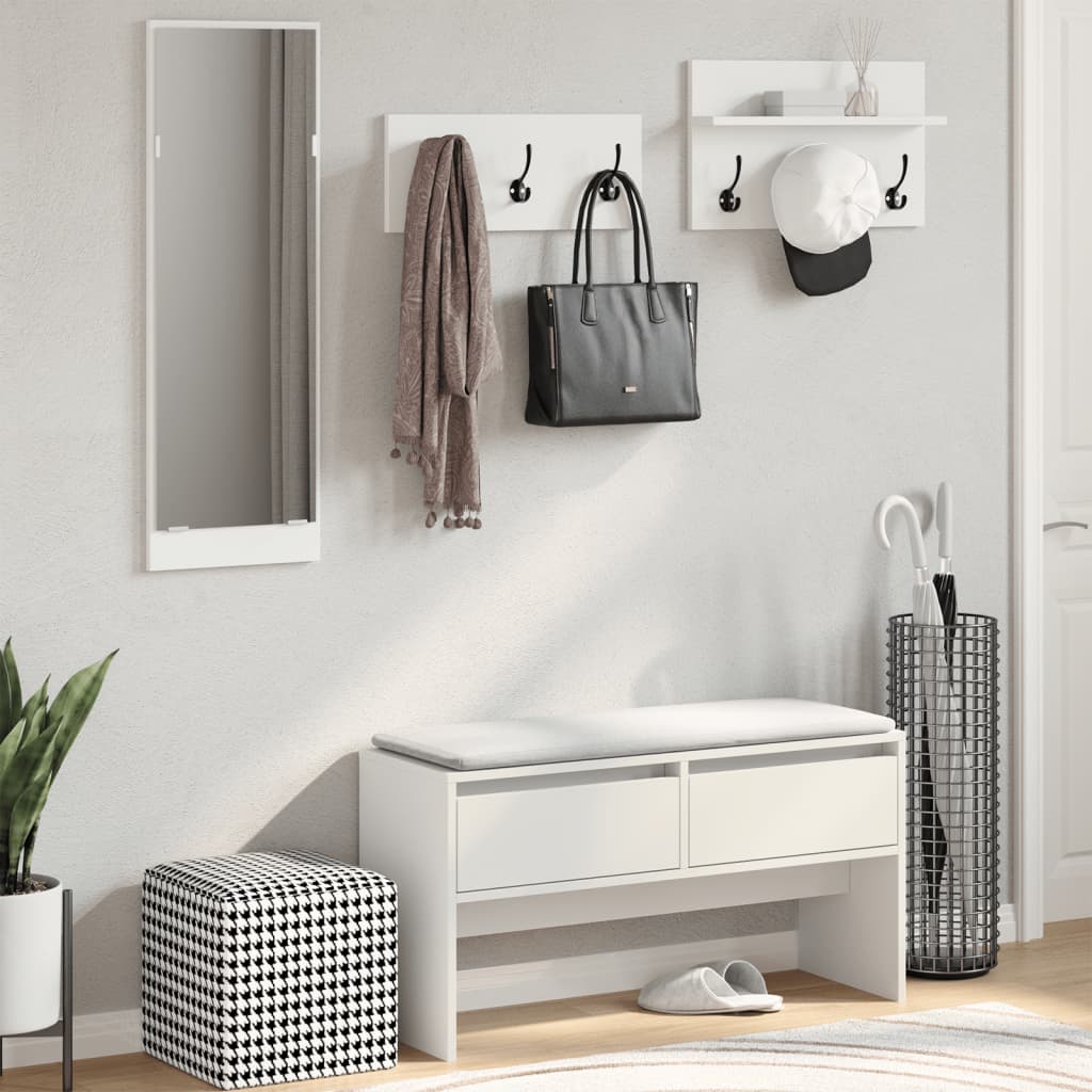 4-dijelni set namještaja za predsoblje izrađen od drva - bijeli - number 3.