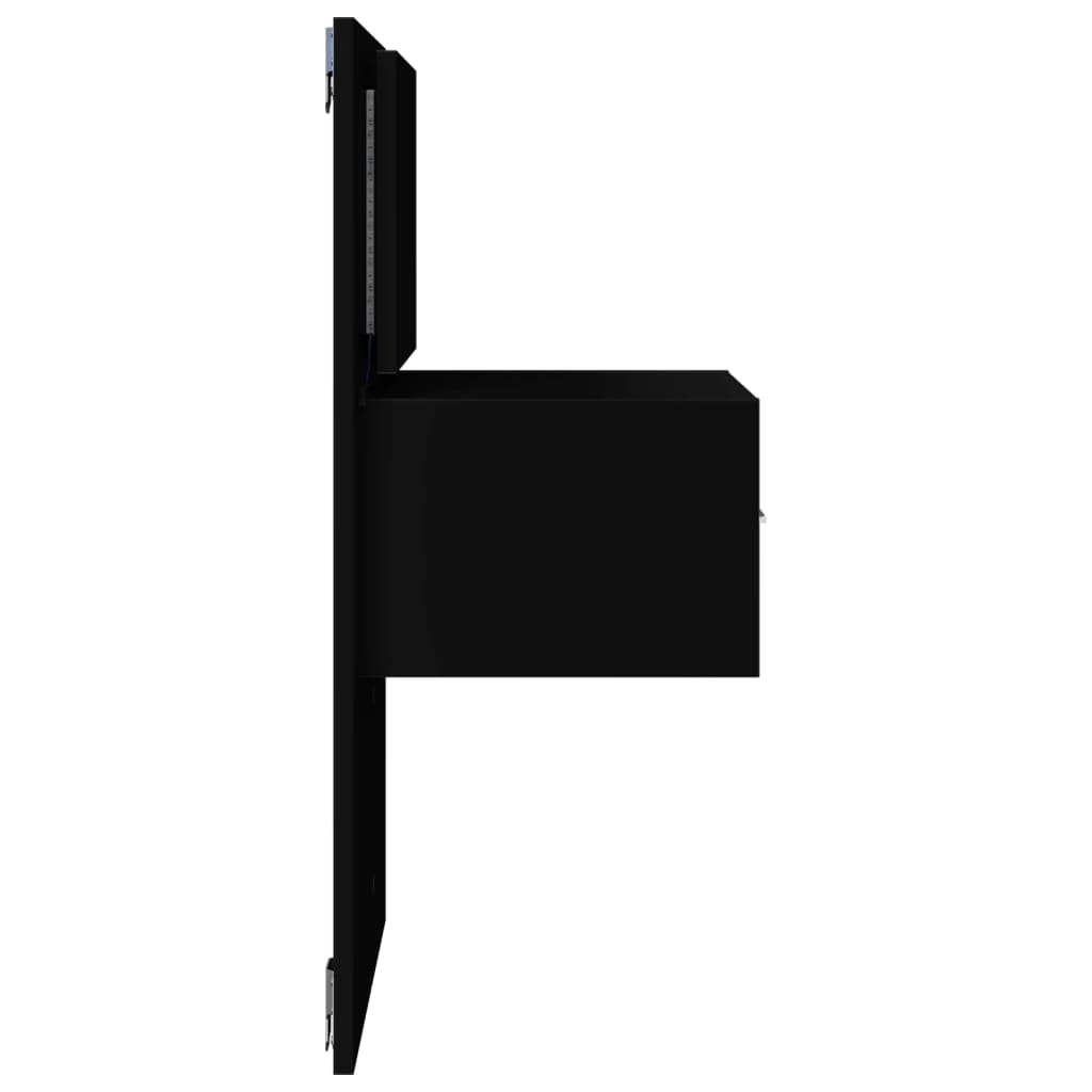 Væghængt sengebord med led-lys - sort, 1 - number 7.