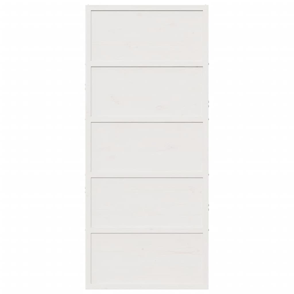 Skydedør massivt fyrretræ - hvid, 90 x 208 cm, 1 - number 4.
