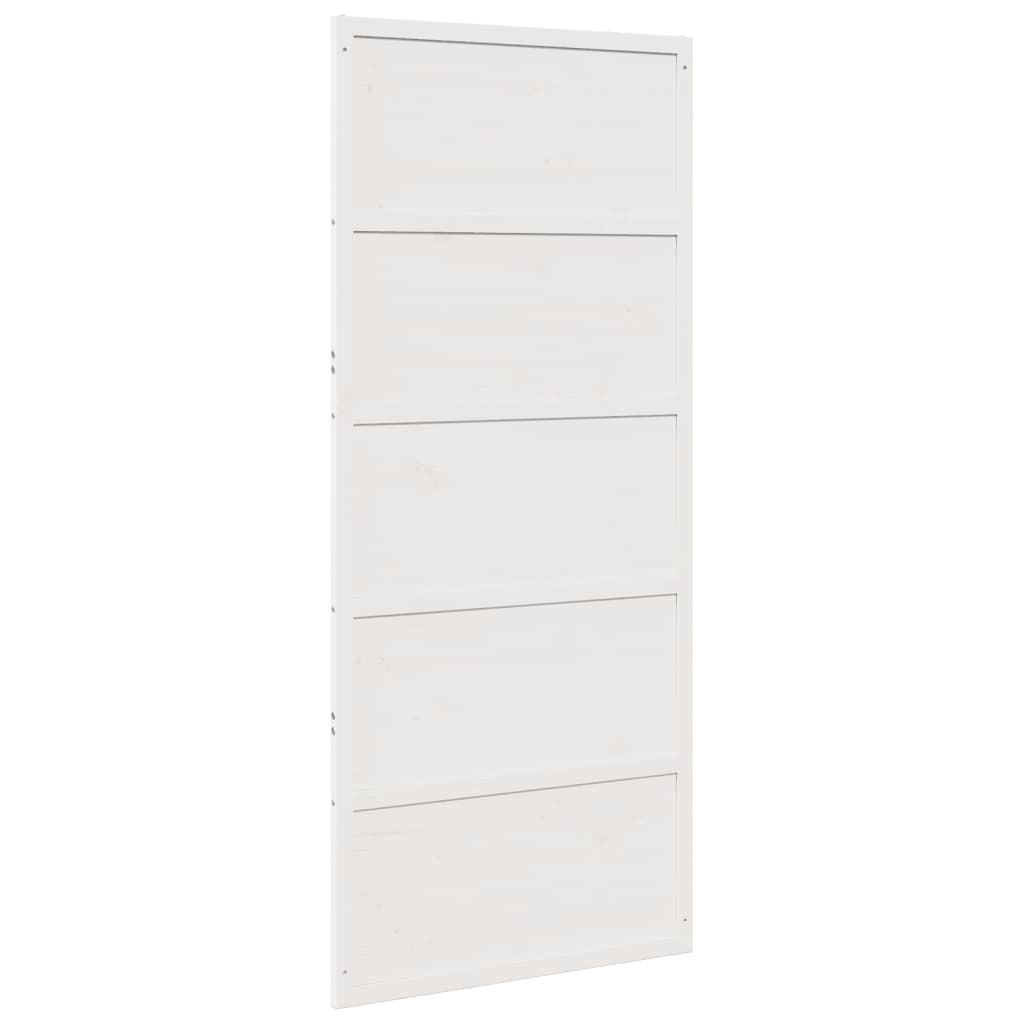 Skydedør massivt fyrretræ - hvid, 90 x 208 cm, 1 - number 6.
