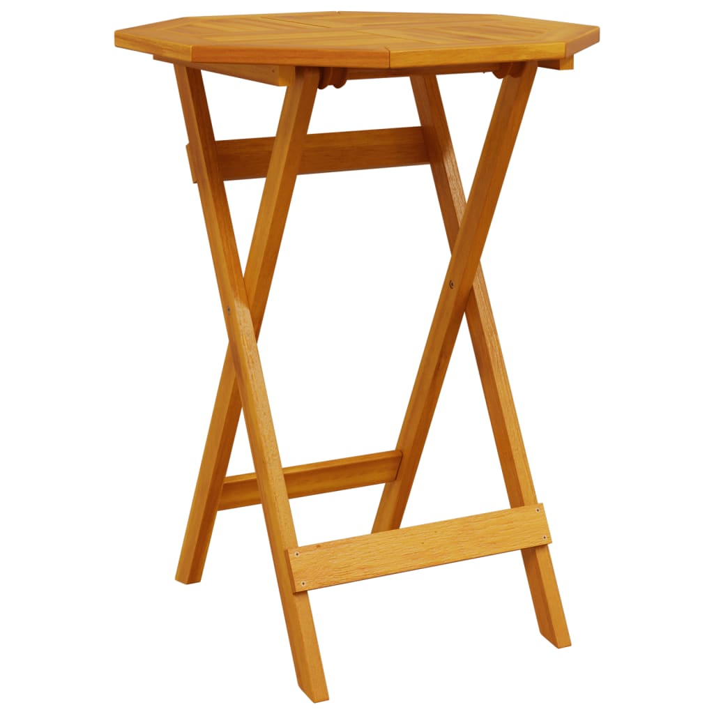 Sammenleggbart bistro sett 3 deler massivt akacia -tre - 60 cm, med armlener, ottkantet, 1 - number 3.