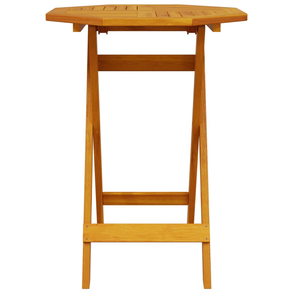 Sammenleggbart bistro sett 3 deler massivt akacia -tre - 60 cm, med armlener, ottkantet, 1 - number 4.