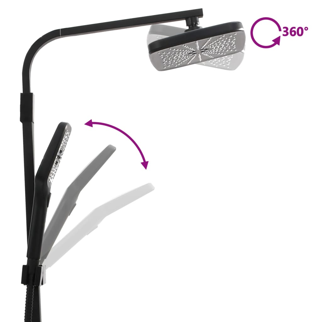 Dobbelt brusehoved med blandingsbatteri og slange messing sort - number 6.