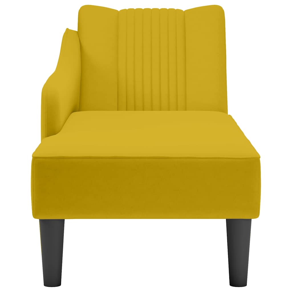 Leżanka z podłokietnikiem prawym aksamit - żółty, 1 - number 4.