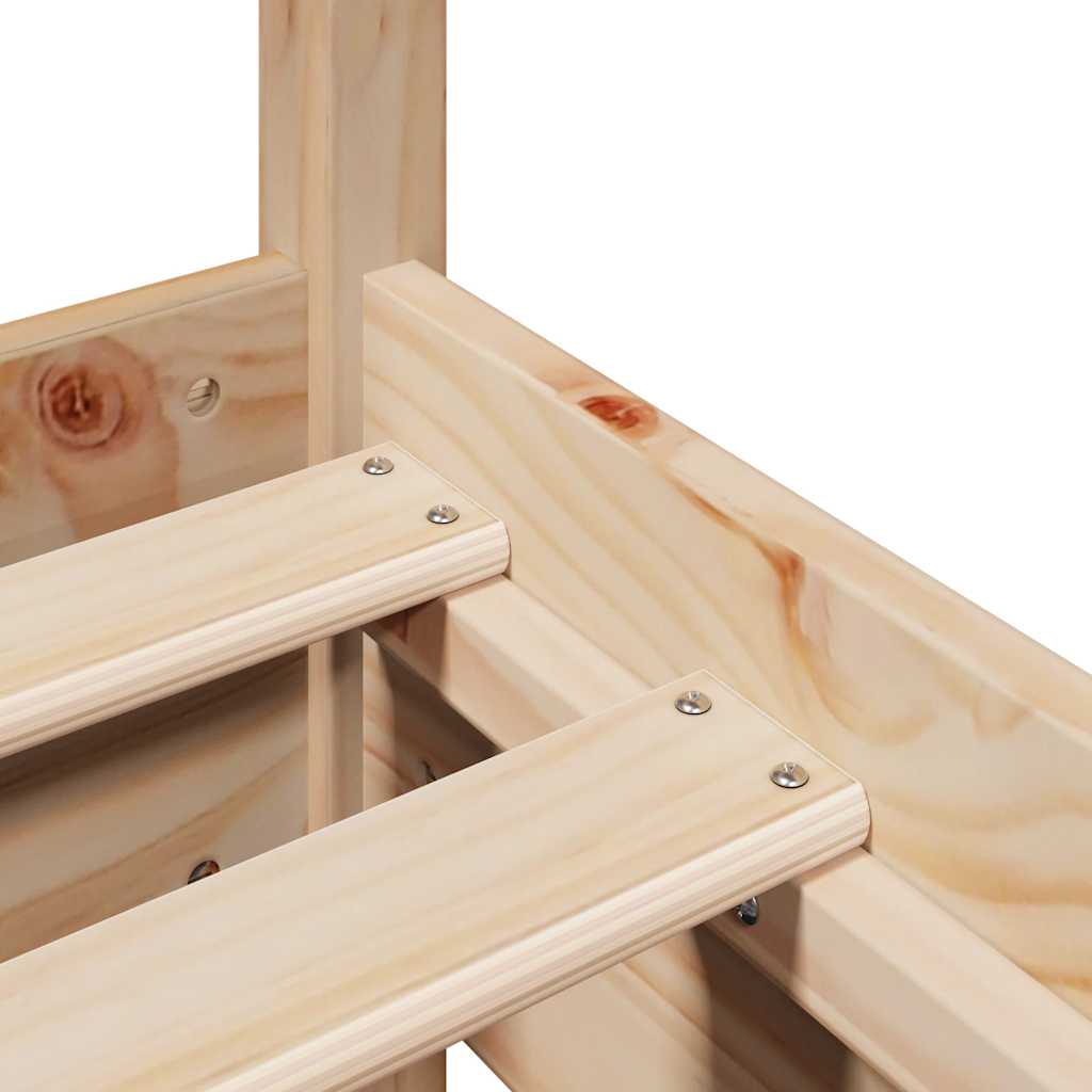 Bed frame without mattress solid pine wood - natural color, 75 x 190 cm - number 9.