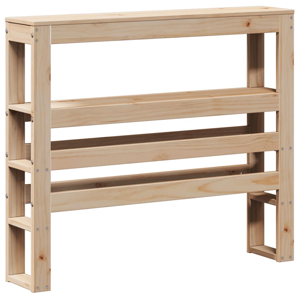 Bed frame without mattress solid pine wood - natural color, 75 x 190 cm - number 8.