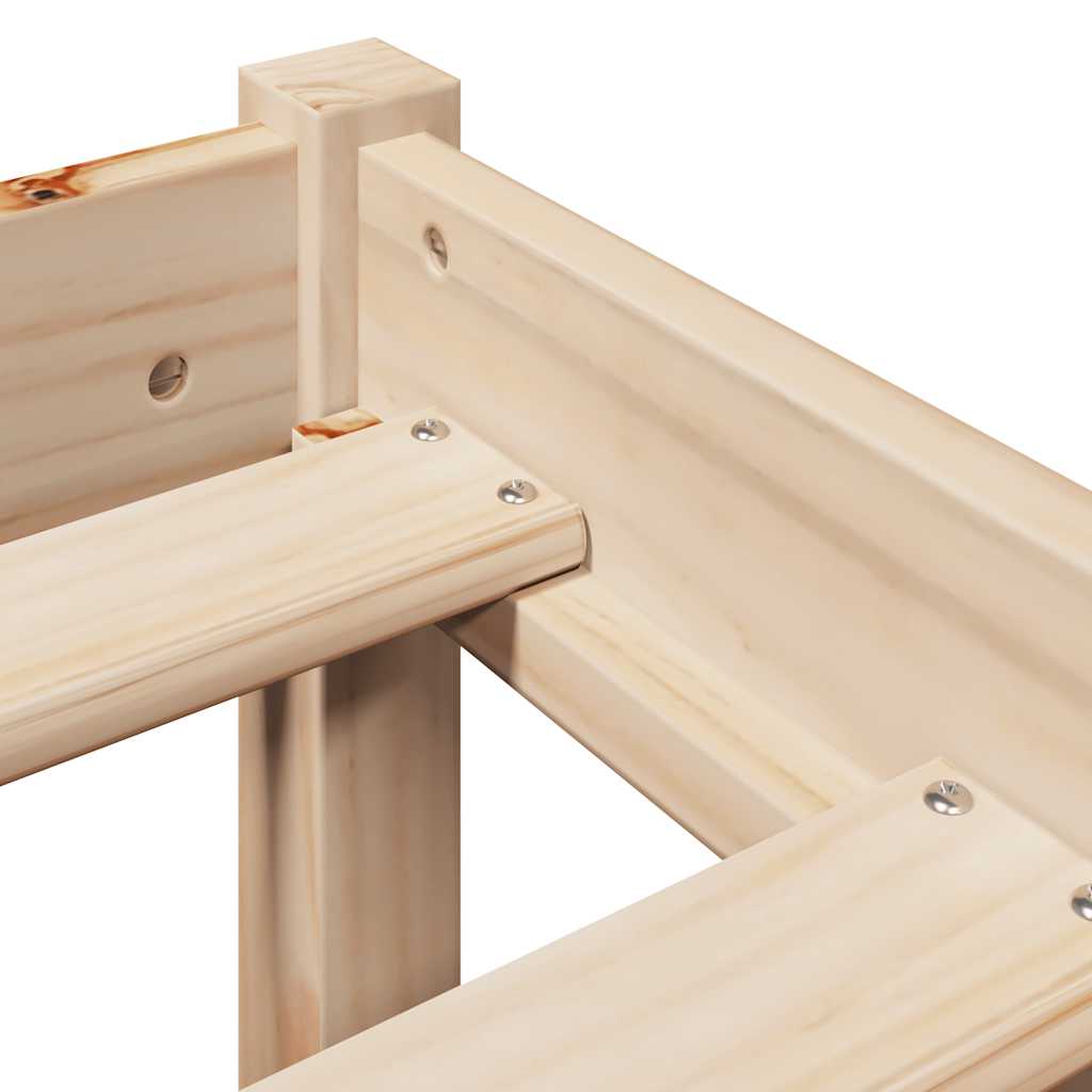 Bed frame without mattress solid pine wood - natural color, 75 x 190 cm - number 9.