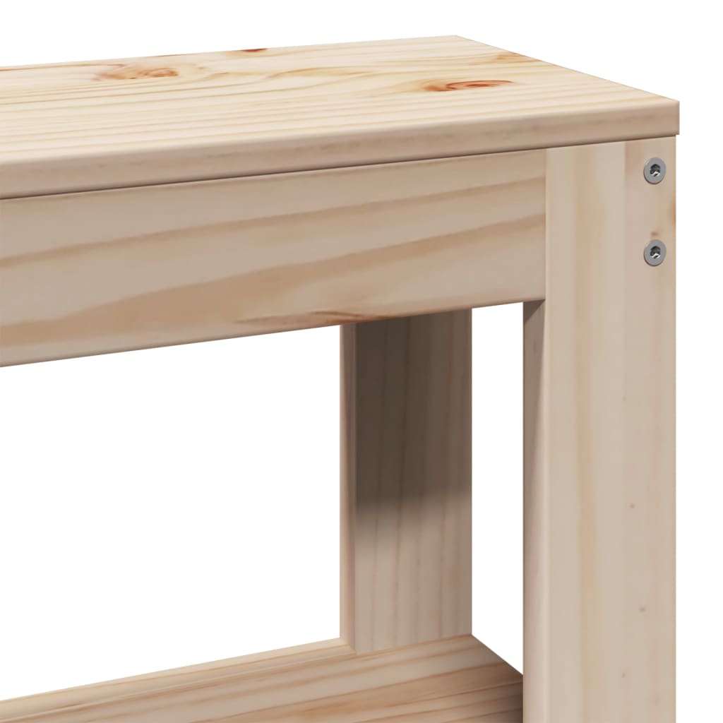 Bed frame with bedside gap solid pine - natural colored, 90 x 190 cm - number 10.