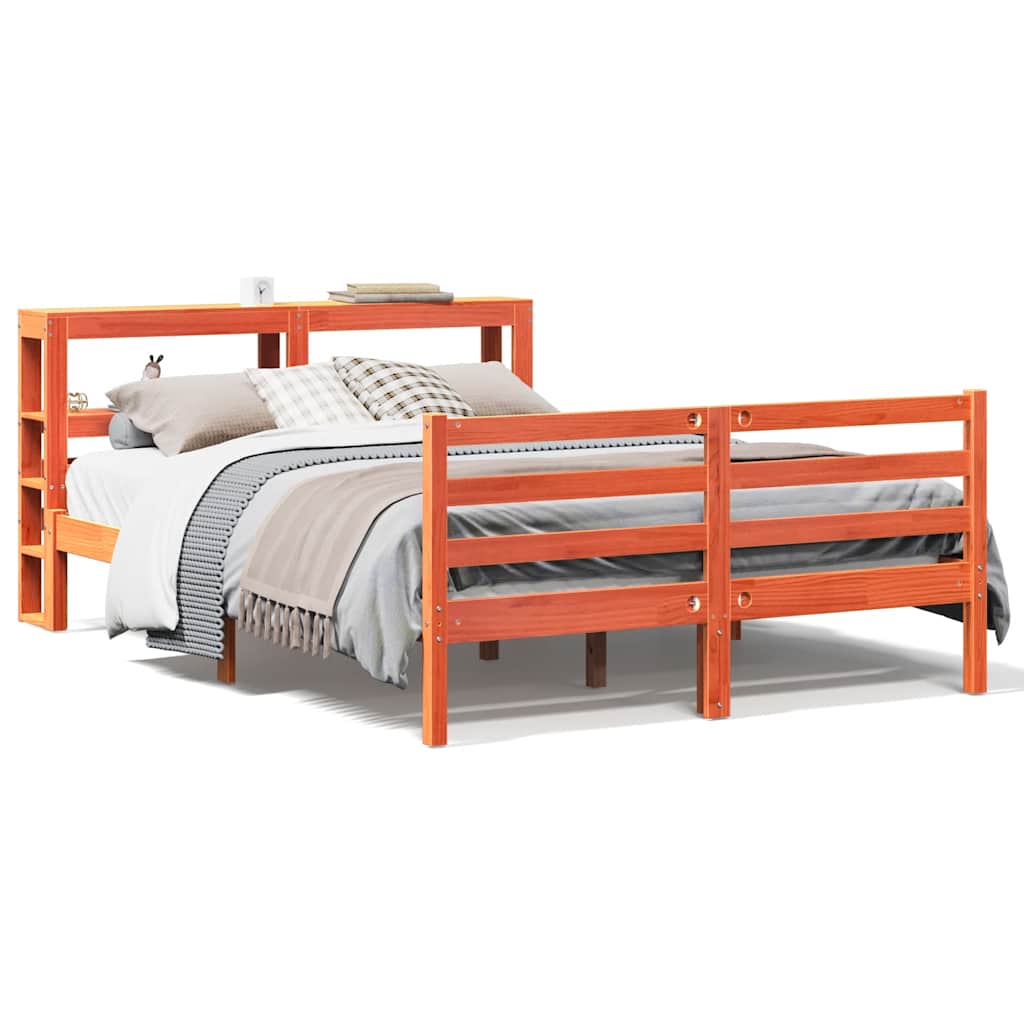 Bed frame without mattress massive guy - golden brown, 140 x 200 cm - number 2.